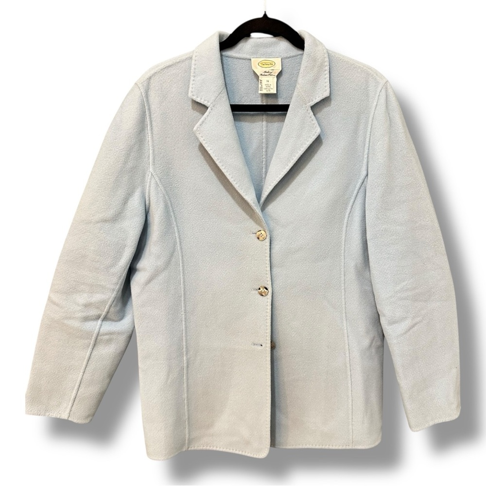 Talbots Light Blue Wool and Cashmere Blazer. Size 14